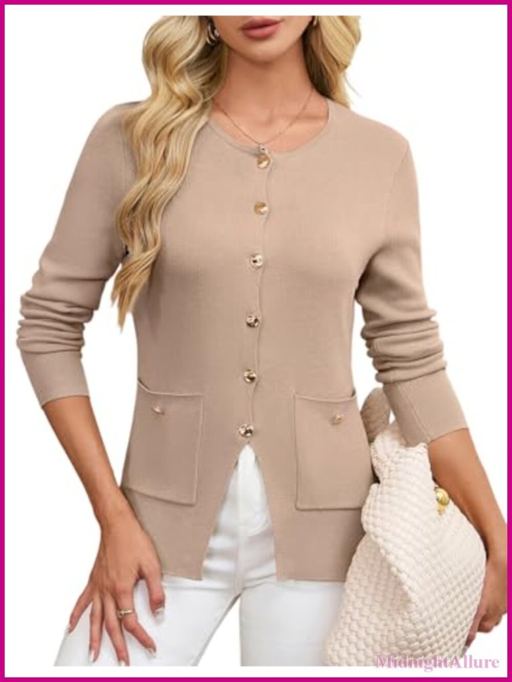 Knit Sweater Blazer Button Up Cardigan Peplum Long Sleeve Business Casual